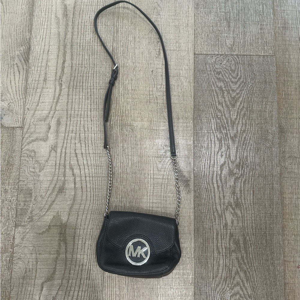 Michael Kors leather crossbody with silver accent - excellent condition